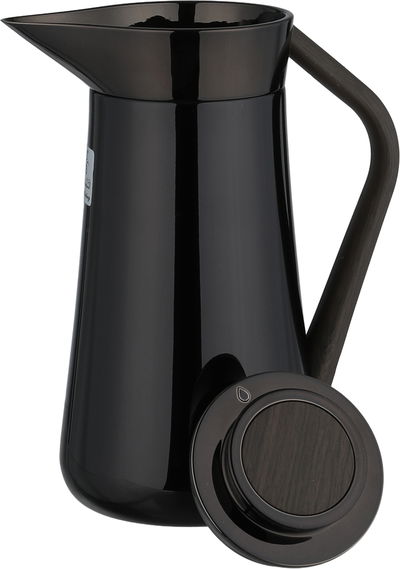 ترمس الهدا ستانلس استيل السيف غاليري، 0.7 لتر، يد خشبي غامق، خدمة ذاتية، ضغاط - أسود لامع product image 4