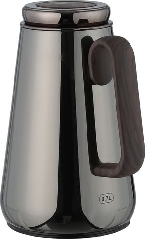 ترمس خزام ستانلس استيل السيف غاليري، 0.5 لتر، خامة داخلية زجاج حراري، ضغاط، خدمة ذاتية، يد خشبي - أسود لامع product image 2