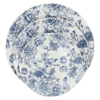 طقم سفرة بورسلان السيف غاليري، 45 قطعة - ابيض ازرق product image 4