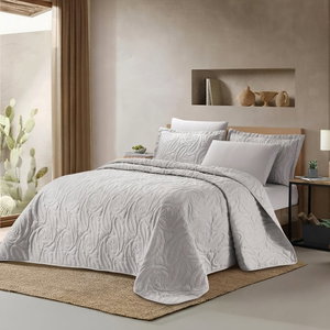 طقم لحاف بيزلي مايكروفايبر، 260x235 سم، نفرين، 6 قطع - رمادي فاتح product image 2