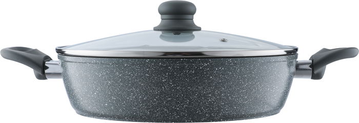 Rocky Granite Cookware Set with Glass Lid, 9 Pieces - Grey product image 3