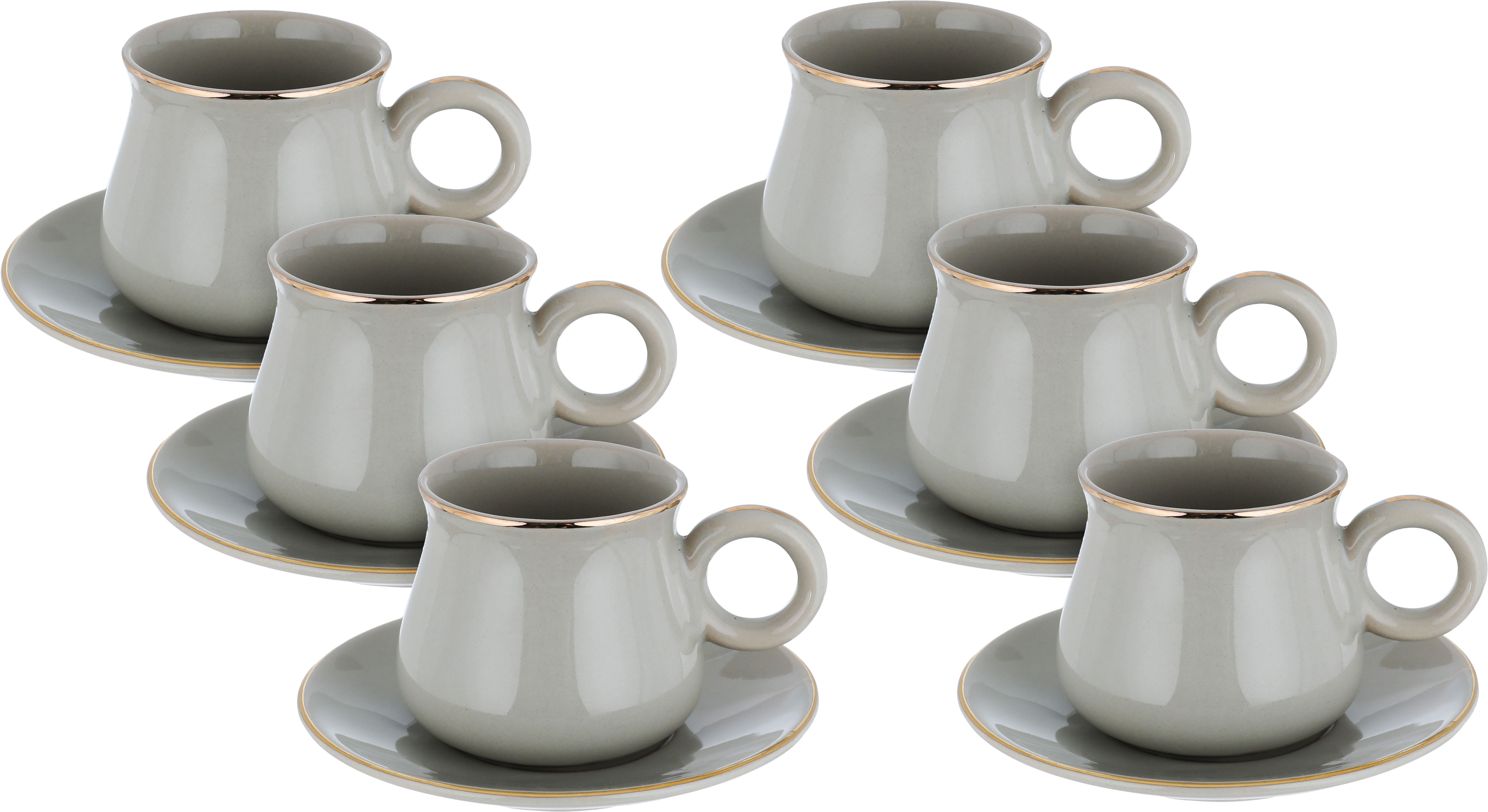 Al Saif Gallery Porcelain Turkish Coffee Cups Set, 12 Pieces - Light Green product image