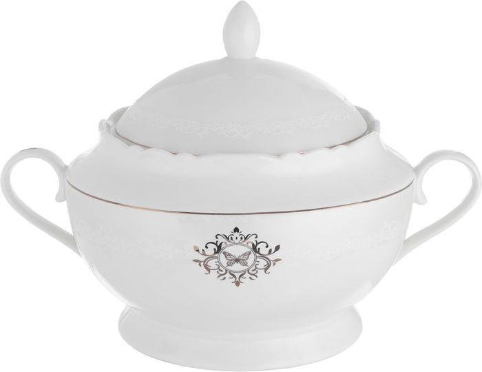 طقم سفرة بورسلان السيف غاليري، 65 قطعة، نقش كلاسيكي - ابيض product image 2