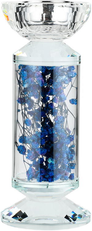 مبخرة زجاج السيف غاليري، 8x8x19.5 سم، حجم وسط، قاعدة - شفاف أزرق product image 2