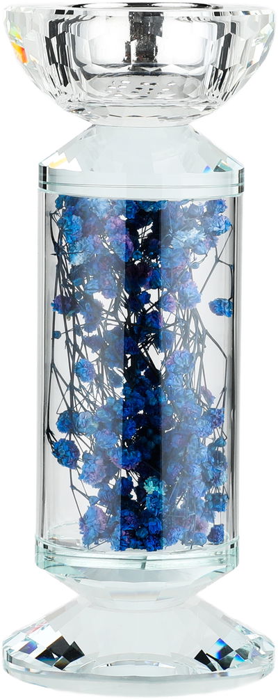 مبخرة زجاج السيف غاليري، 8x8x19.5 سم، حجم وسط، قاعدة - شفاف أزرق product image 2