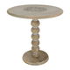 Wooden table with base from Al Saif Gallery, 46 x 46 x 45 cm, circular, carved - brown product image 1