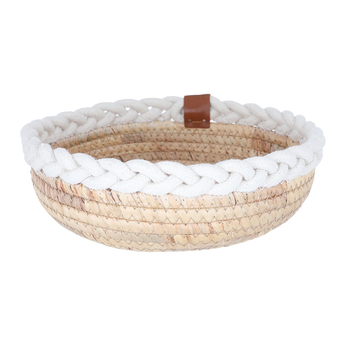 سلة تقديم خوص السيف غاليري، 26×26×8 سم - بيج ابيض product image 1