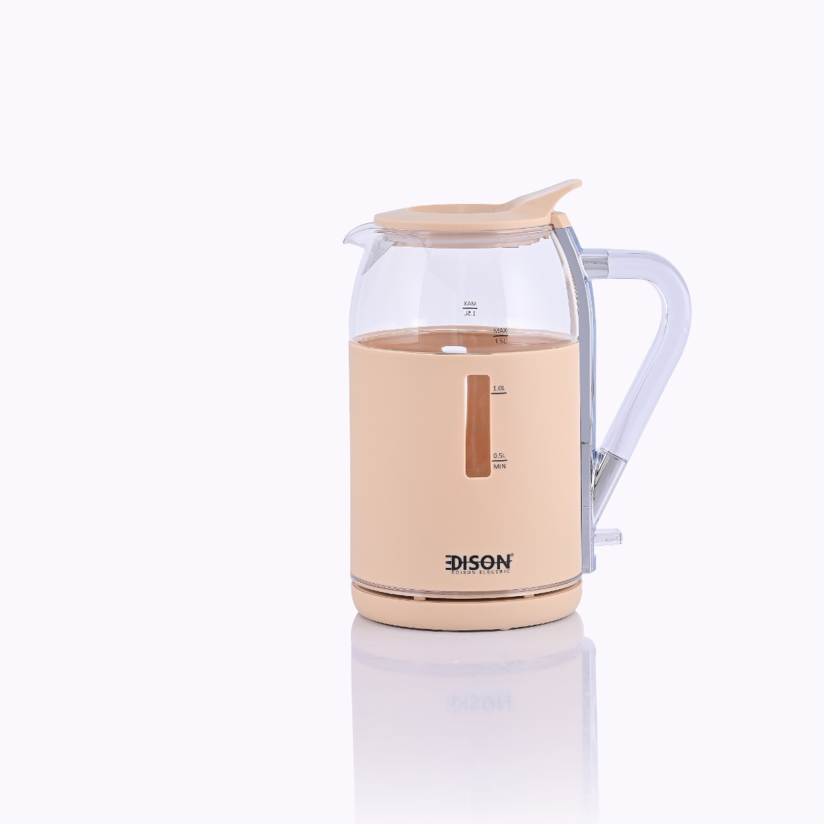 غلاية كهربائية زجاج إديسون، 2200 واط، 1.5 لتر - بيج product image 2