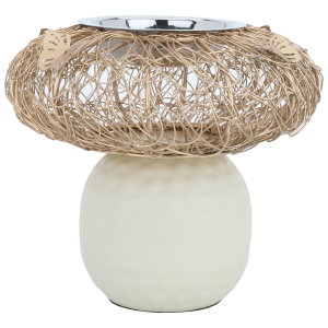 Steel incense burner with ball base, 17 x 17 x 15 cm - golden beige product image 2