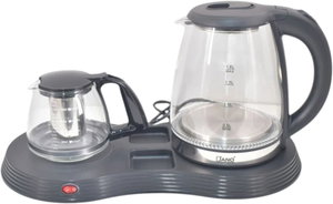 Jano Jn03205 Water Kettle With Pitcher, 2 Pieces, 1.8/0.75 Liter, 1500 Watts, Led Light - Clear Gray product image