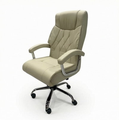 كرسي مكتب دوار جلد، 55×45×100 سم - كريمي product image 3