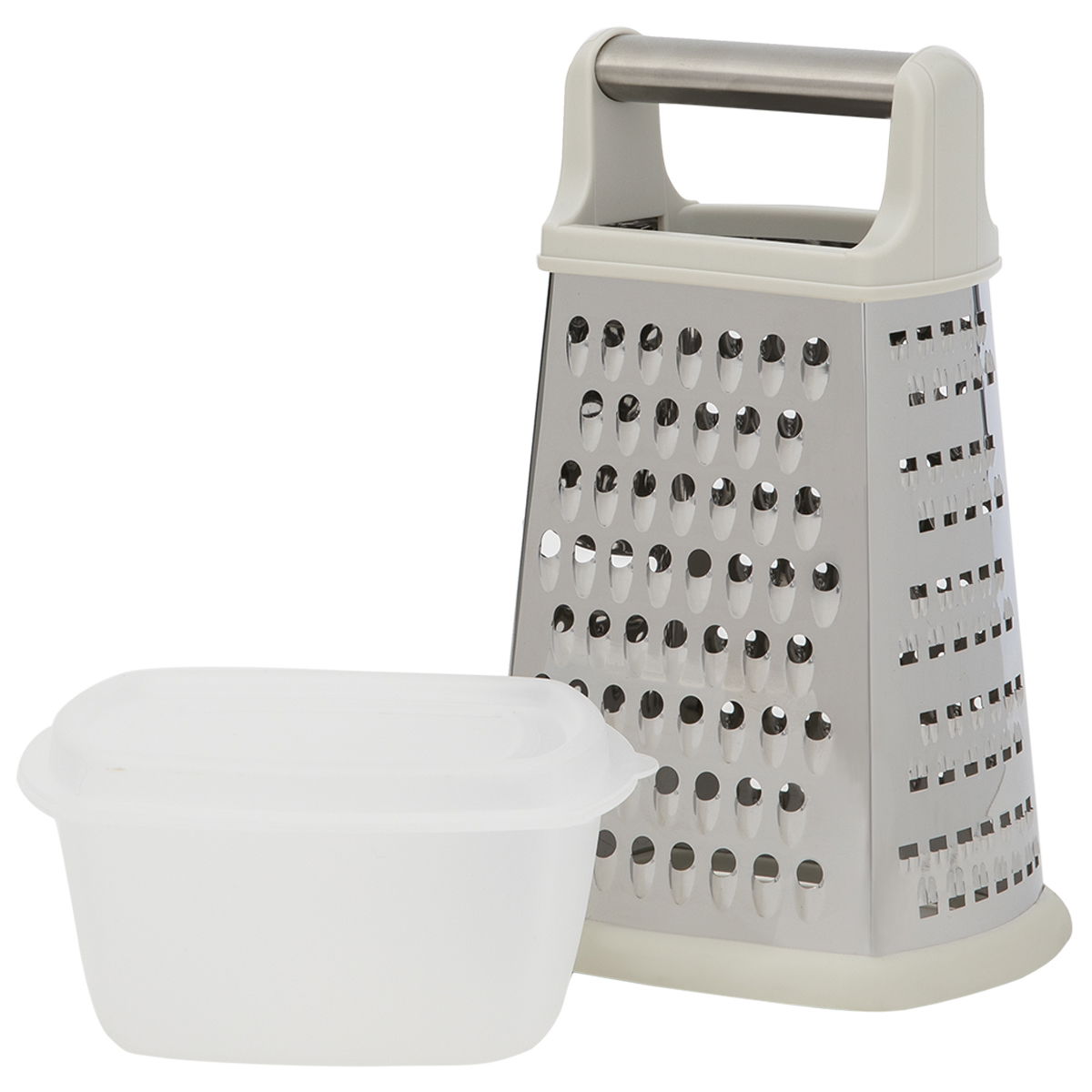 Al Saif Gallery steel grater, 4 sides, plastic box - silver product image