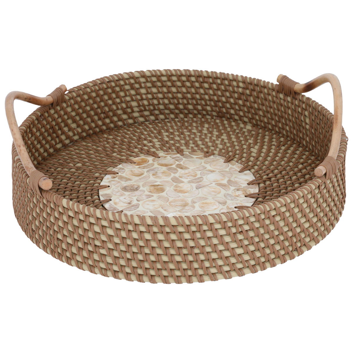 Al Saif Gallery wicker tofir, 40 x 40 x 7.5 cm, round - brown product image