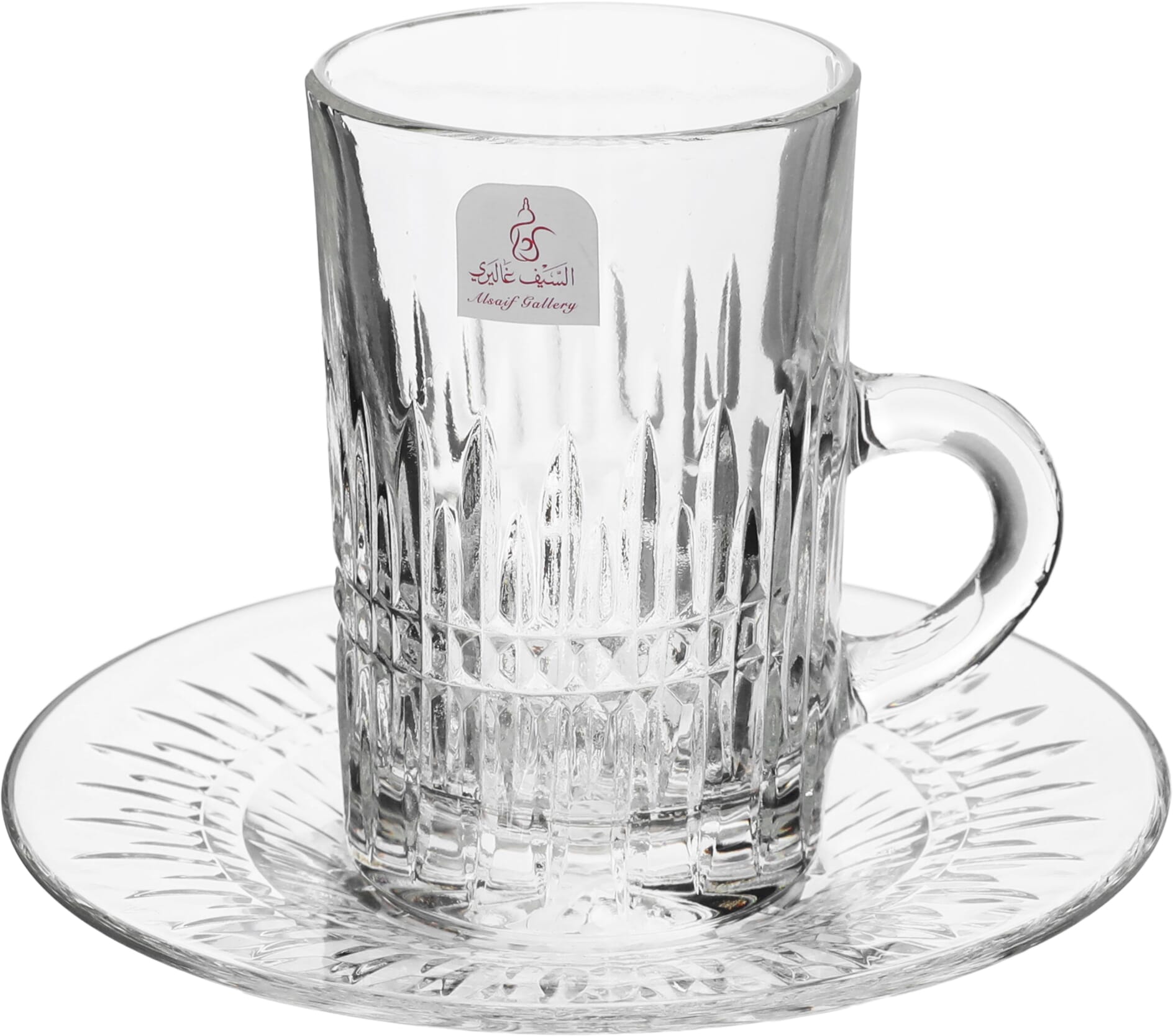 طقم شاي و قهوة زجاج السيف غاليري، 18 قطعة - شفاف product image 2
