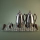 Al Saif Gallery Al Ola Thermos Set, 21 Pieces, with Serving Tray, Tea & Coffee Cups - Silver Brown product image 1