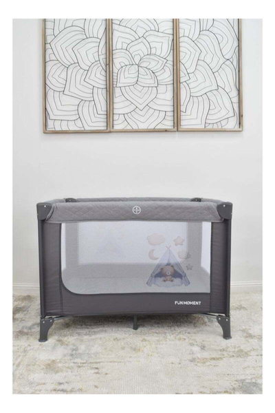 سرير اطفال فان مومنت، 102×72 سم، قابلة للطي - رمادي product image 2
