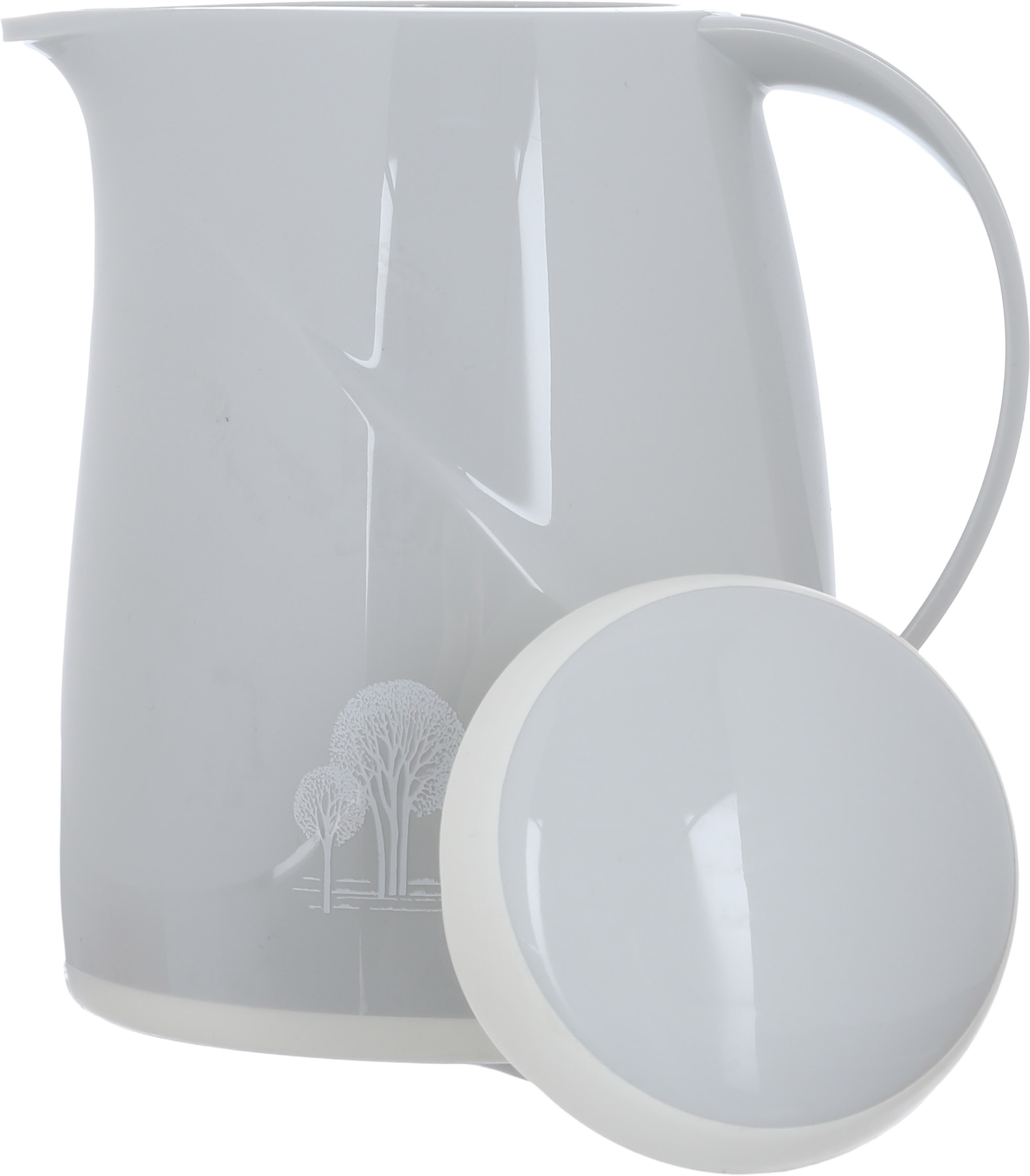 Helios Thermos, 0.3 litres, tree pattern, thermal glass inner shell, plastic outer shell - light gray product image 4
