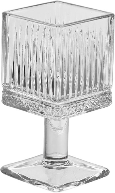 طقم كاسات تقديم زجاج السيف غاليري، 6 قطع، مربع، قاعدة - شفاف product image 2
