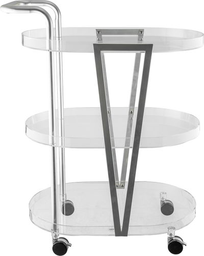 عربة تقديم بلاستيك السيف غاليري، 70x45x93 سم يد فضي - شفاف product image 1