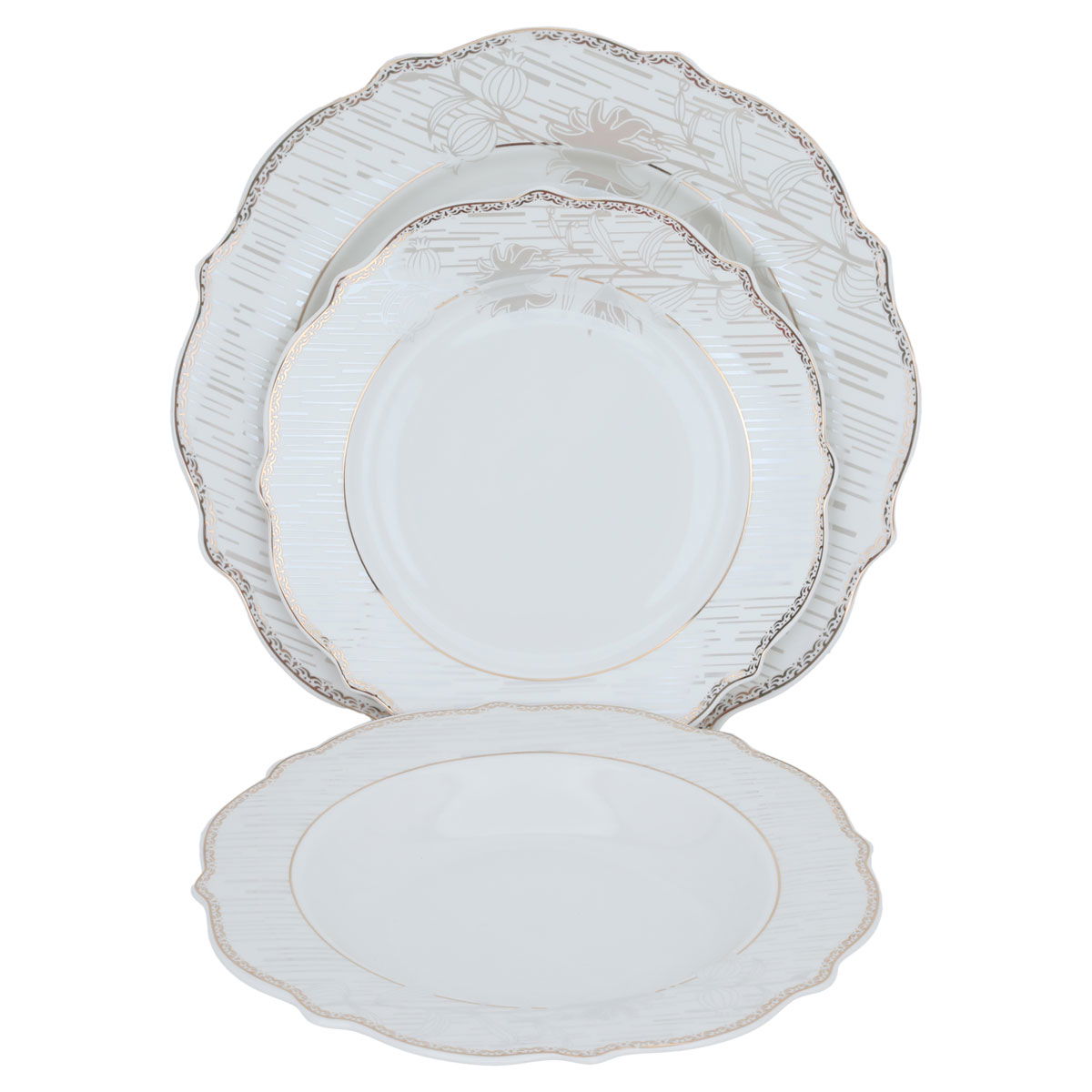 طقم سفرة بورسلان السيف غاليري، 65 قطعة، دائري - أبيض product image 4
