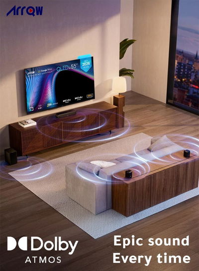 ARRQW RO-55LCQ120 55-inch Frameless Smart TV, QLED, 4K UHD, Google TV System - Black product image 5