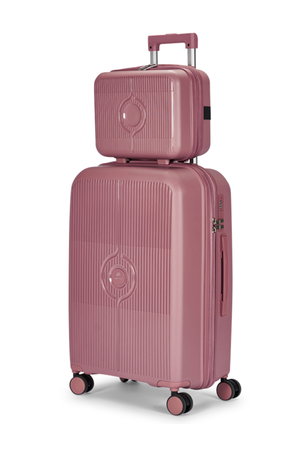 طقم شنط سفر بولي بروبيلين ليمرا، 4 مقاسات، 4 عجلات، بزاوية 360 درجة، LMA-PP527 - روزجولد product image 2