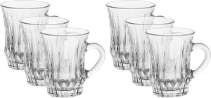 طقم بيالات شاي زجاج السيف غاليري، بيد، 6 قطع - شفاف product image