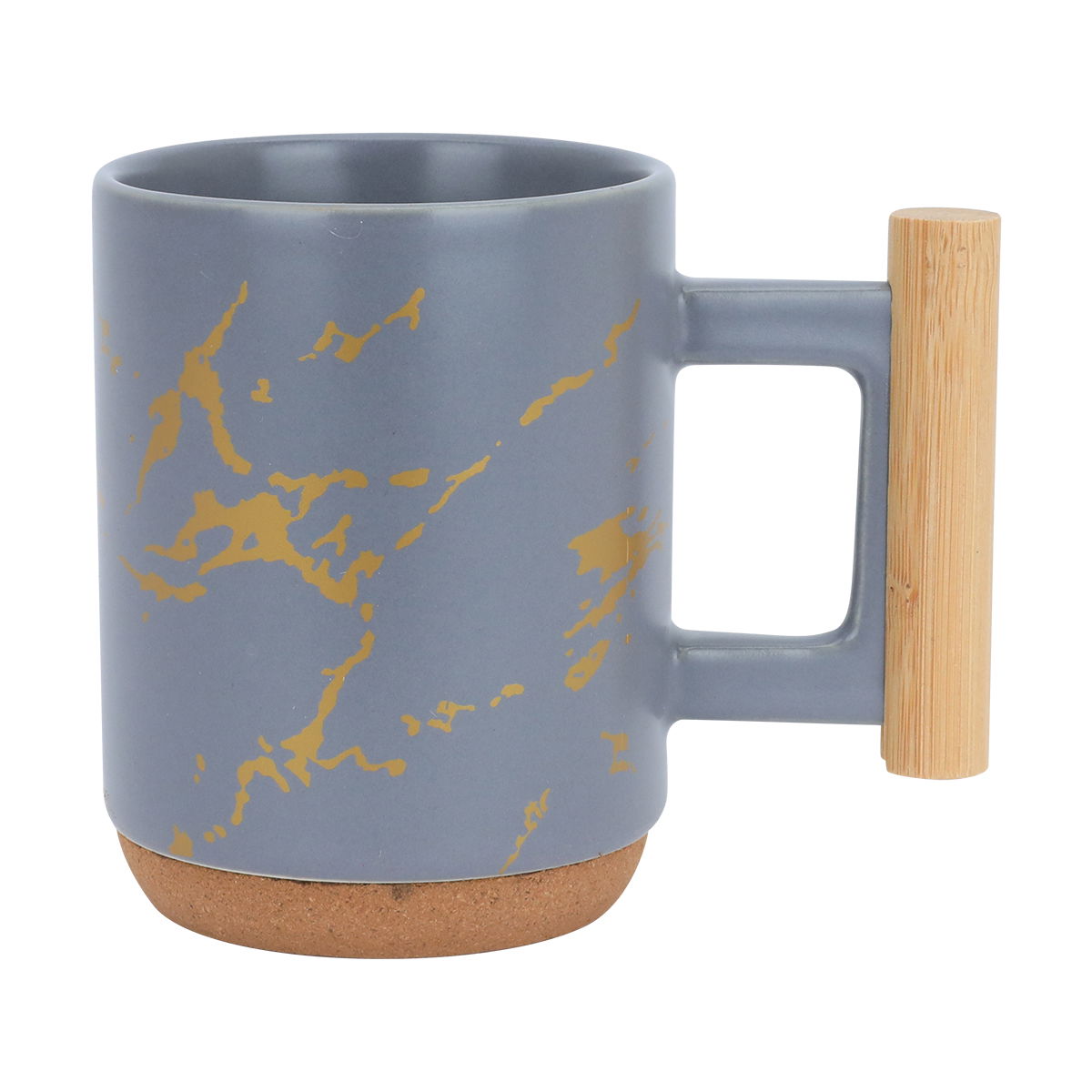 Al Saif Gallery porcelain mug set, two pieces, with wooden handle - grey product image