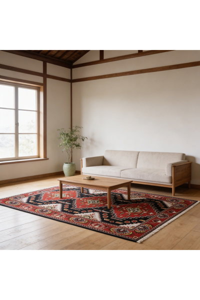سجادة بوليستر سجادتي، 160×230 سم، نقش تراثي - أحمر product image 5