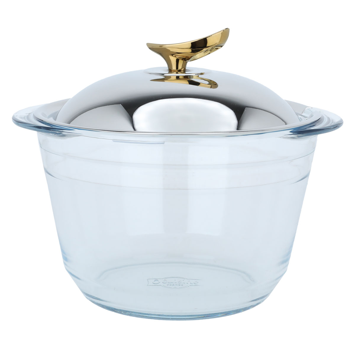 Al Saif Gallery Steel Soup Warmer + Glass, 23 x 23 cm, Deep Round - Silver with Gold product image 4