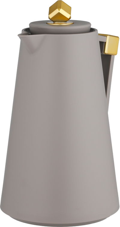 ترمس الماسة بلاستيك افريست، 1 لتر، حافظة داخلية زجاج، ضغاط - كابتشينو ذهبي product image 3