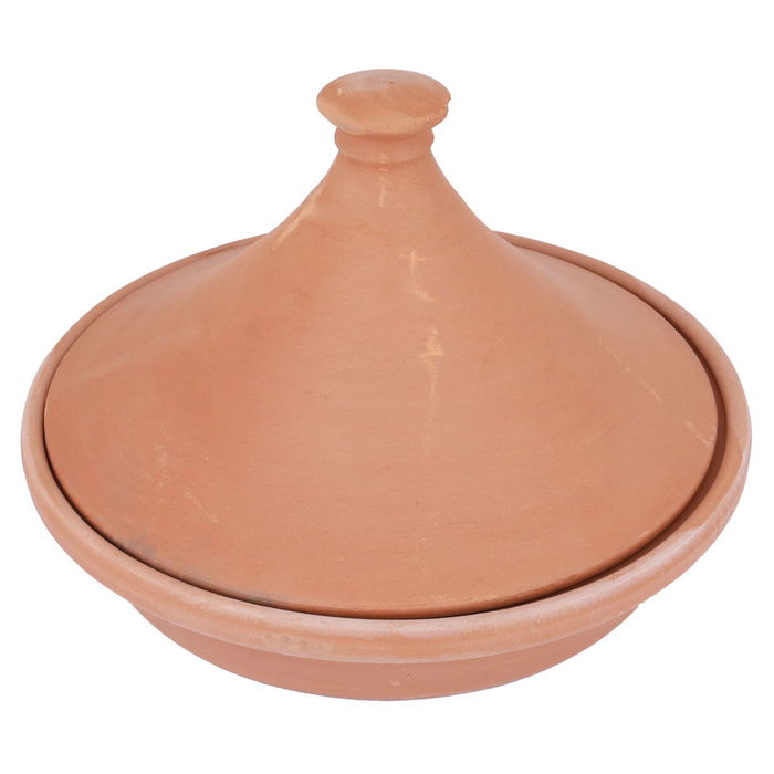 Elizi Flat Pottery Casserole with Lid, 29 x 29 x 6.8 cm, Medium - Brown product image 1