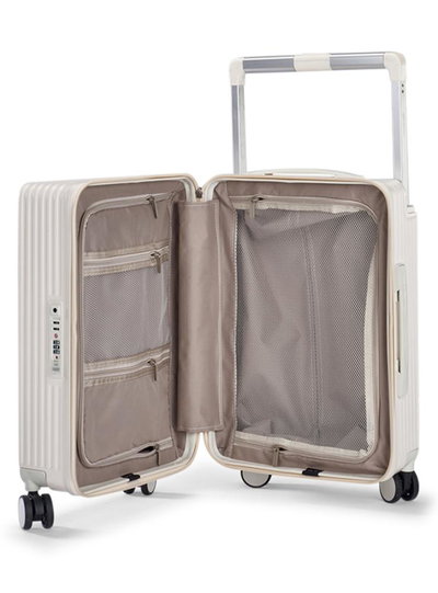 شنطة سفر بولي كربونات ليمرا، 20 بوصة، 4 عجلات، حركة بزاوية 360 درجة، PC1217-5 - كريمي product image 4