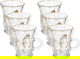Al Saif Gallery Glass Cup Set, 6 Pieces, 200 Ml - Clear Gold product image 1