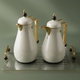 Al Saif Gallery Crystal Thermos Set, 1/0.7 litre, tofaria, thermal glass inner container, stainless steel outer shell - pearl product image 1