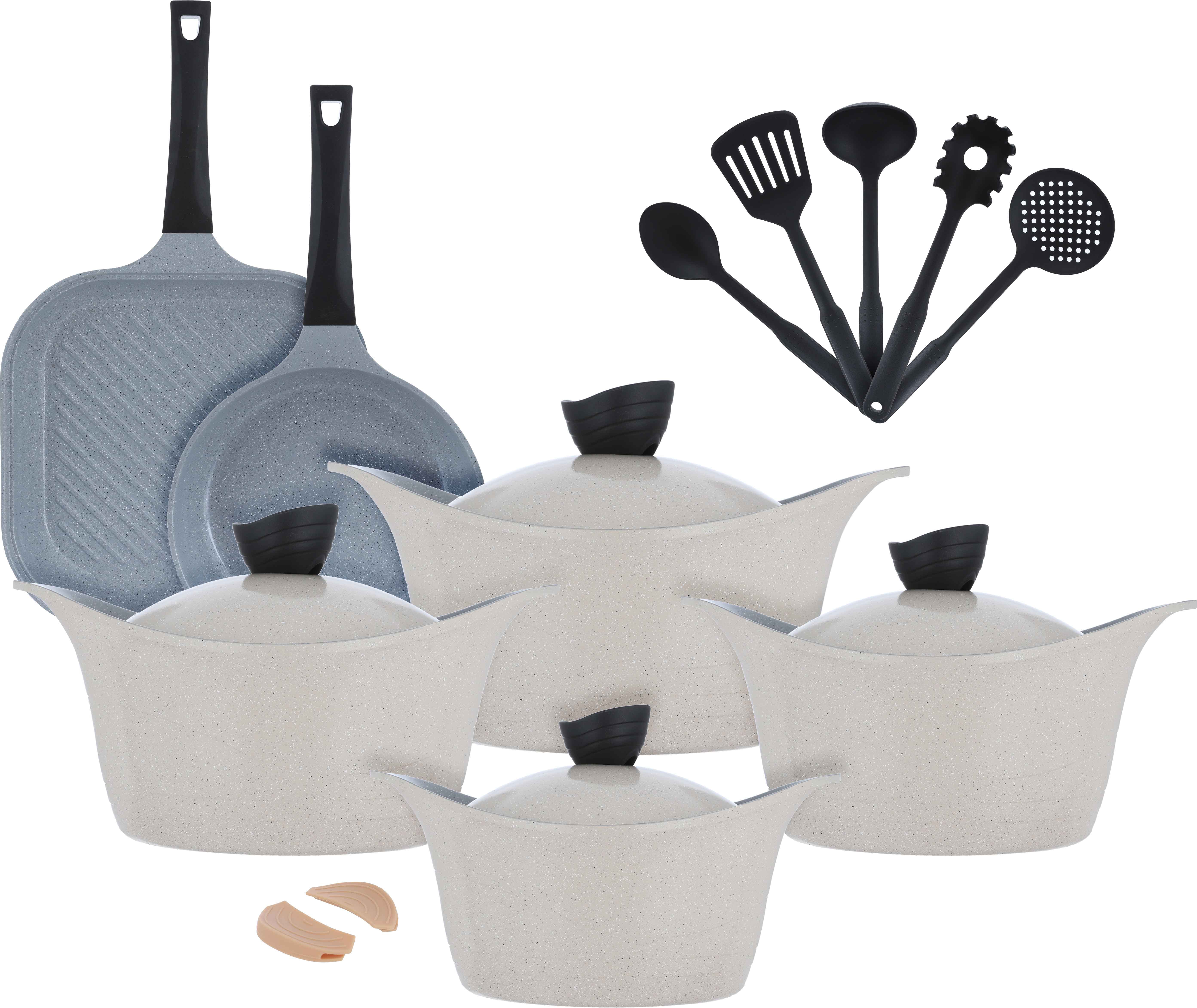 Volcano Granite Cookware Set, 17 Pieces - Beige product image 1