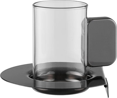 Al Saif Gallery Ronaq Thermos Set, 21 Pieces, 1/0.5 Liter, Teas with Saucers, Coffee Cups, Tray, Transparent Handle - Black product image 8