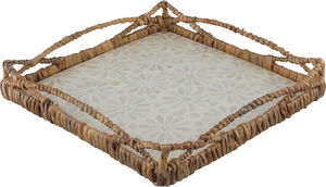Al Saif Gallery Wicker Tray, 37×37×7 cm - Beige product image 2