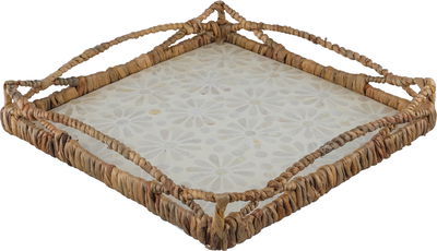 Al Saif Gallery Wicker Tray, 37×37×7 cm - Beige product image 2