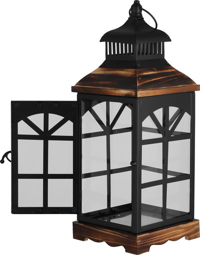 طقم فوانيس رمضان متعدد الخامات السيف غاليري، قطعتين - اسود بني product image 4