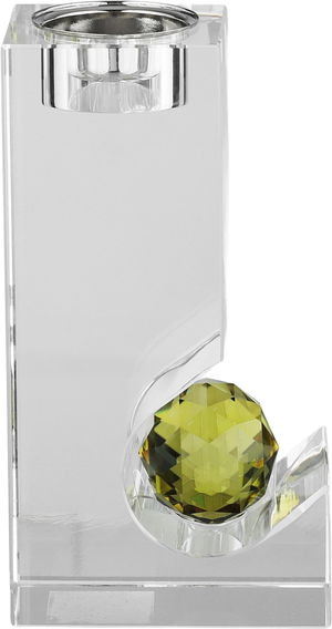 مبخرة زجاج السيف غاليري، قاعدة كرة، 9x6x16.8 سم - شفاف اصفر product image