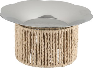 ستاند تقديم ستانلس اسيل السيف غاليري، 22x22x11.5 سم، وسط، قاعدة خوص - فضي بيج product image