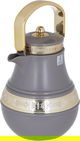 Al Saif Gallery Amal thermos set, 1/1 liter, 2 pieces, thermal glass inner shell, plastic outer shell - Cappuccino product image 3