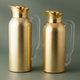Al Saif Gallery TuwaiqThermos Set, 2 Pieces, 0.7/1 Liter, Glass Inner Material, Transparent Handle, Press Lid - Gold product image 1