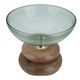 Glass cake stand with Al Saif Gallery base, 25 x 25 x 20 cm, round - brown product image 2