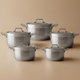 طقم قدور استيل هاشفير، 10 قطع - فضي product image 1
