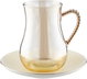 طقم تقديم شاي وقهوة بورسلان السيف غاليري، مشجر بذهبي، 52 قطعة - بيج product image 4