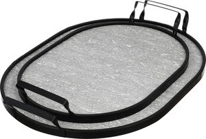 Al Saif Gallery Melamine Stainless Steel Serving Set, 2 Pieces, Black Frame - Black Gray product image