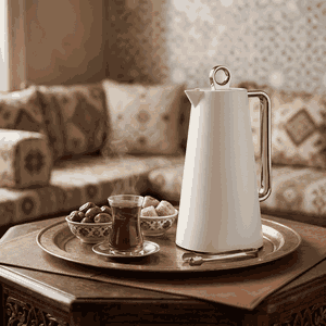 ترمس هيلينا جلوري، 1 لتر، حافظة داخلية زجاج، يد فضي، غطاء ضغاط - ابيض فضي product image 2