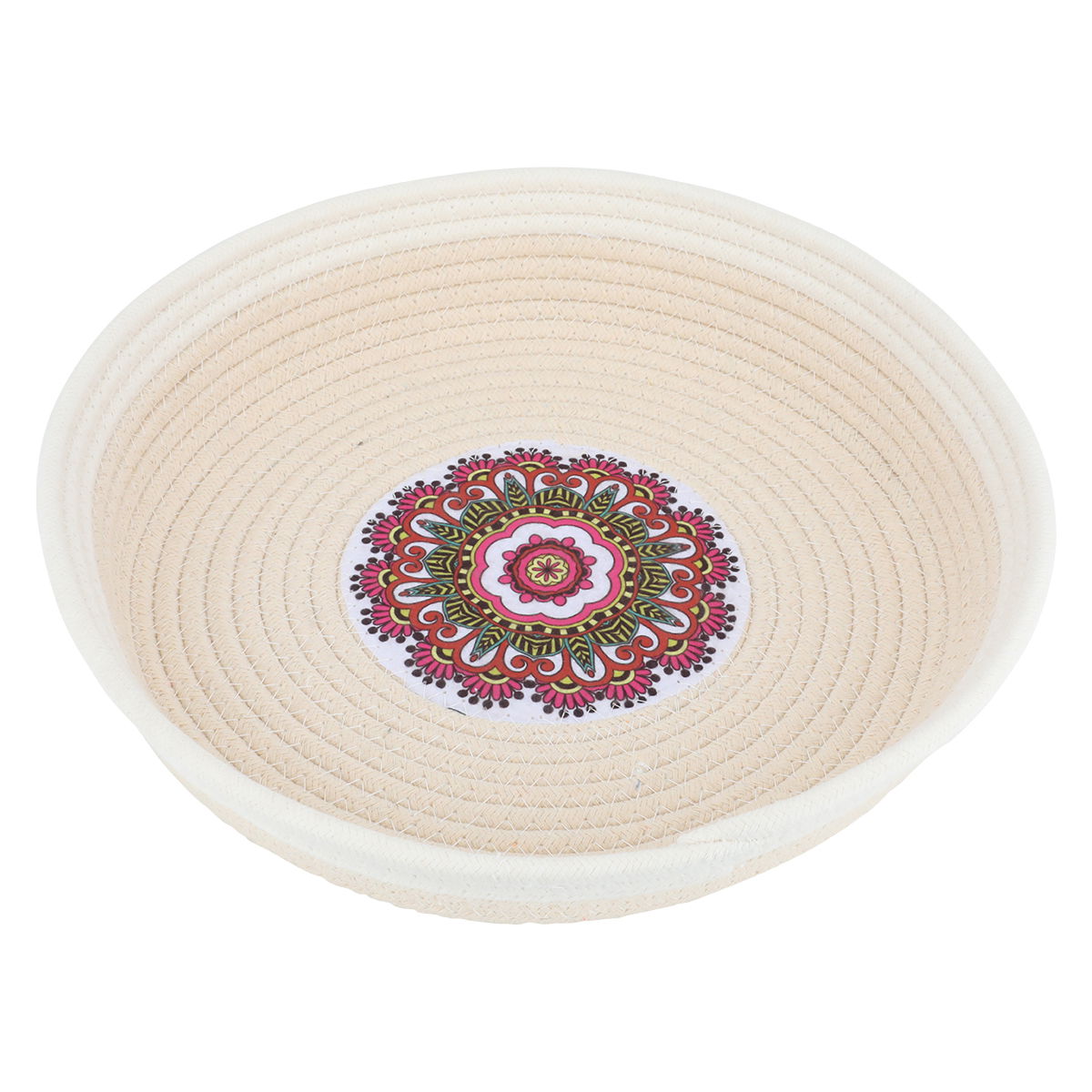 Al Saif Gallery Fabric serving basket, 33 x 33 x 3 cm, round - white product image